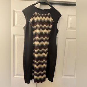 Nine West Sheath Sleeveless Argyle Print Dress -Size 14